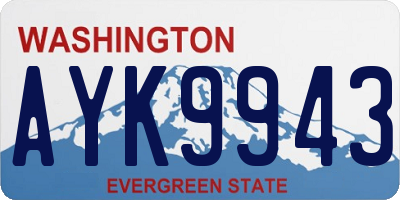 WA license plate AYK9943