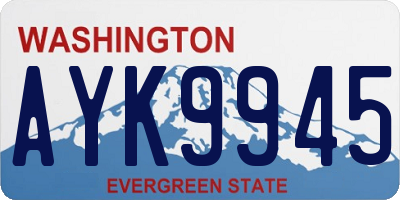 WA license plate AYK9945