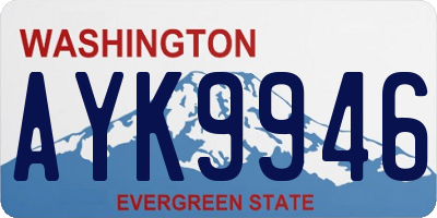 WA license plate AYK9946