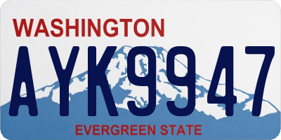 WA license plate AYK9947