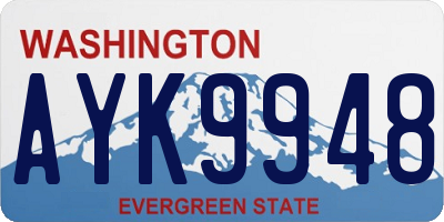 WA license plate AYK9948