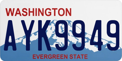 WA license plate AYK9949