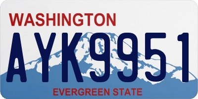 WA license plate AYK9951