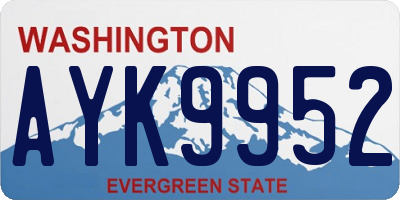 WA license plate AYK9952