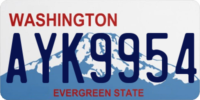 WA license plate AYK9954