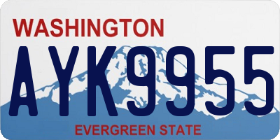 WA license plate AYK9955