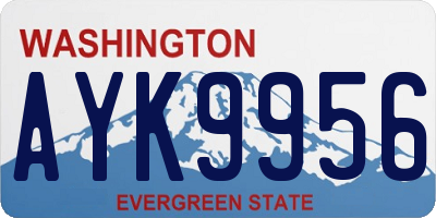 WA license plate AYK9956