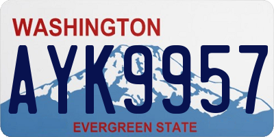 WA license plate AYK9957