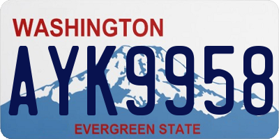 WA license plate AYK9958