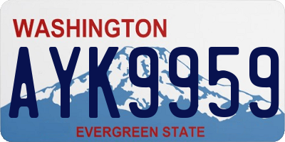 WA license plate AYK9959