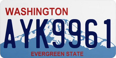 WA license plate AYK9961