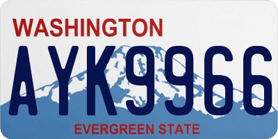 WA license plate AYK9966