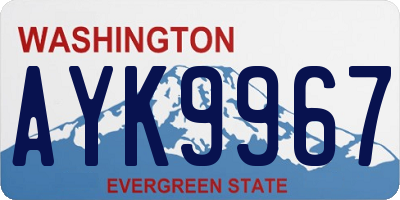 WA license plate AYK9967