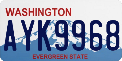 WA license plate AYK9968