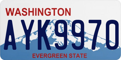 WA license plate AYK9970
