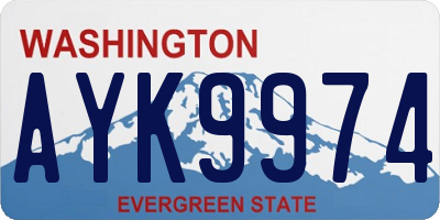 WA license plate AYK9974