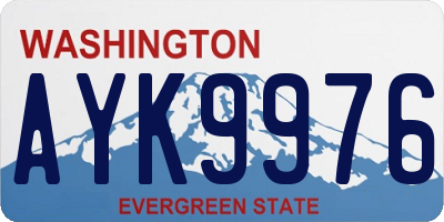 WA license plate AYK9976