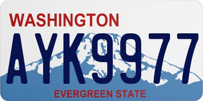 WA license plate AYK9977