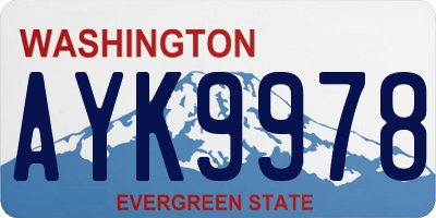 WA license plate AYK9978