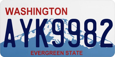 WA license plate AYK9982