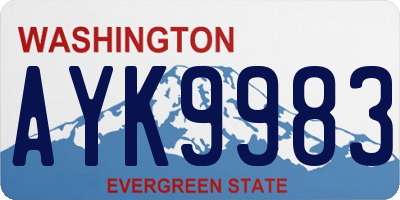 WA license plate AYK9983