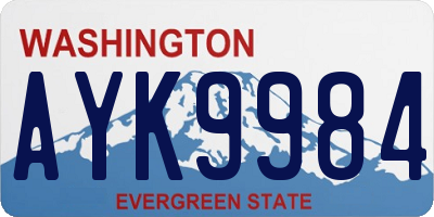 WA license plate AYK9984