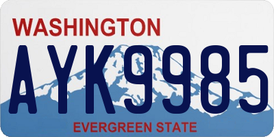 WA license plate AYK9985