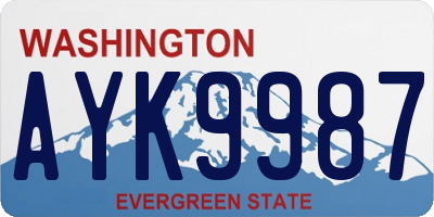 WA license plate AYK9987