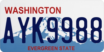 WA license plate AYK9988
