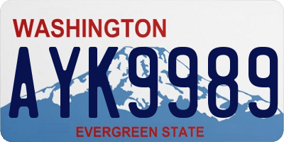 WA license plate AYK9989