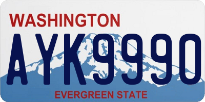 WA license plate AYK9990