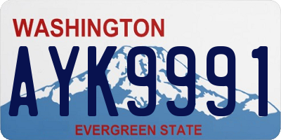 WA license plate AYK9991