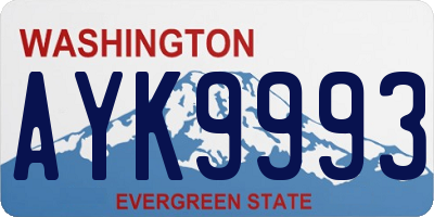 WA license plate AYK9993