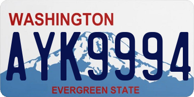 WA license plate AYK9994