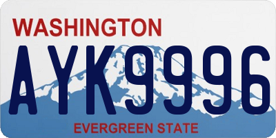 WA license plate AYK9996