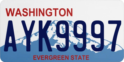 WA license plate AYK9997