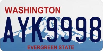 WA license plate AYK9998