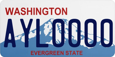 WA license plate AYL0000