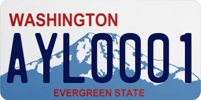 WA license plate AYL0001