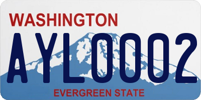 WA license plate AYL0002