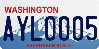 WA license plate AYL0005