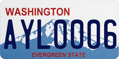 WA license plate AYL0006
