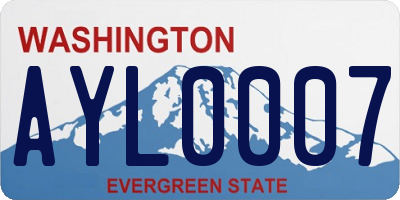WA license plate AYL0007
