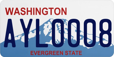 WA license plate AYL0008