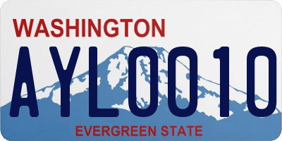 WA license plate AYL0010