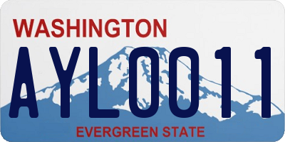 WA license plate AYL0011