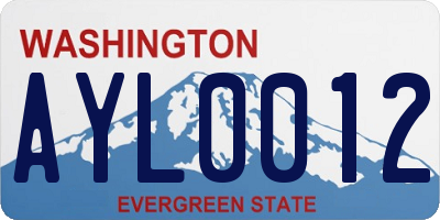 WA license plate AYL0012
