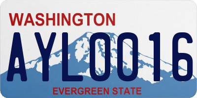 WA license plate AYL0016