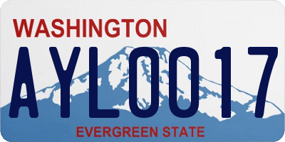 WA license plate AYL0017