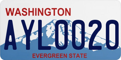 WA license plate AYL0020